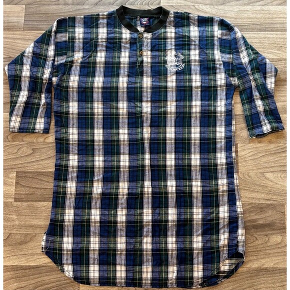 Hanes Other - Vintage 90s Eskimo Joe’s Stillwater Womens XL Plaid Flannel Nightshirt Blue